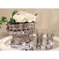 DRULINE Decorative Decorative Vase Ceramic Bowl Ceramic Vase Ceramic Silver Gloss Shabby