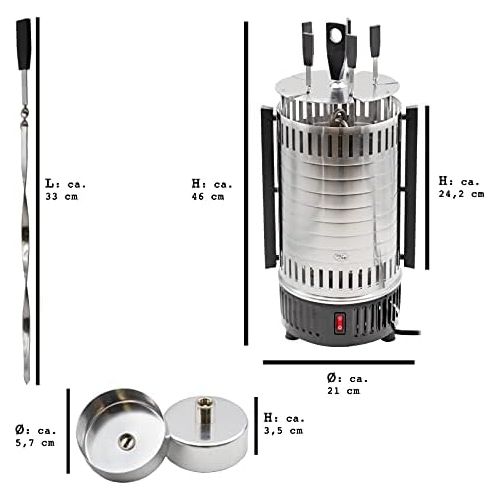  DRULINE Electric Tabletop Grill for Chicken / Gyros / Doner Kebab / Shashlik