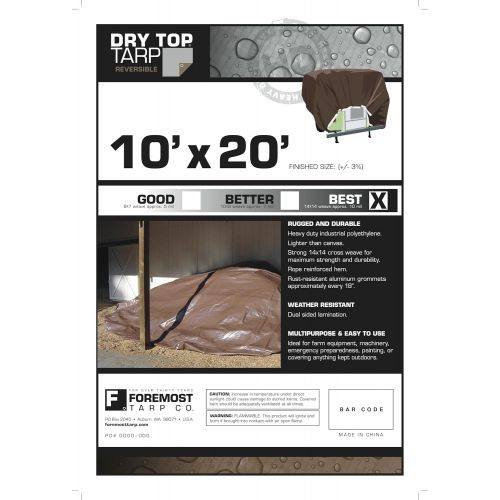  16x20 Multi-Purpose Silver/Brown Heavy Duty DRY TOP Poly Tarp (16x20)