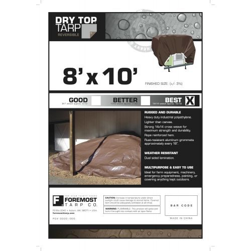  16x20 Multi-Purpose Silver/Brown Heavy Duty DRY TOP Poly Tarp (16x20)