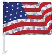 DS Inspirational Decals USA SOCCER CAR FLAG FOR WINDOW - 12 X 18  USA Women’s World Cup - Fade Resistant Premium Quality Vehicle Flags for Cars, Truck, and SUV - Unique WSWMT Alex Morgan United States Sp