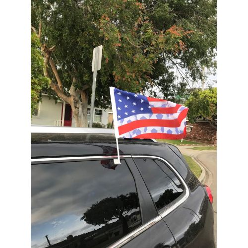  DS Inspirational Decals USA SOCCER CAR FLAG FOR WINDOW - 12 X 18  USA Women’s World Cup - Fade Resistant Premium Quality Vehicle Flags for Cars, Truck, and SUV - Unique WSWMT Alex Morgan United States Sp