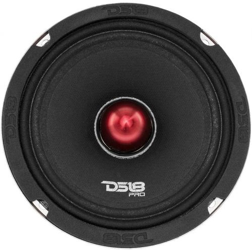  [아마존베스트]DS18 PRO-X6.4BM Loudspeaker - 6.5, Midrange, Red Aluminum Bullet, 500W Max, 250W RMS, 4 Ohms - Premium Quality Audio Door Speakers for Car or Truck Stereo Sound System (1 Speaker)