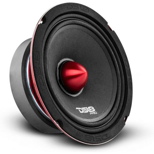  [아마존베스트]DS18 PRO-X6.4BM Loudspeaker - 6.5, Midrange, Red Aluminum Bullet, 500W Max, 250W RMS, 4 Ohms - Premium Quality Audio Door Speakers for Car or Truck Stereo Sound System (1 Speaker)