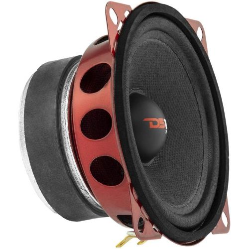  [아마존베스트]DS18 PRO-X4M Loudspeaker - 4, Midrange, Red Steel Basket, 200W Max, 100W RMS, 8 Ohms - Premium Quality Audio Door Speakers for Car or Truck Stereo Sound System (1 Speaker)