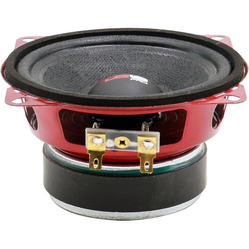  [아마존베스트]DS18 PRO-X4M Loudspeaker - 4, Midrange, Red Steel Basket, 200W Max, 100W RMS, 8 Ohms - Premium Quality Audio Door Speakers for Car or Truck Stereo Sound System (1 Speaker)