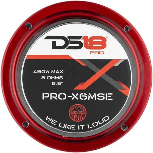  [아마존베스트]DS18 PRO-X6MSE Loudspeaker - 6.5, Midrange, Sealed Basket, 450W Max, 225W RMS, 8 Ohms - Premium Quality Audio Door Speakers for Car or Truck Stereo Sound System (1 Speaker)