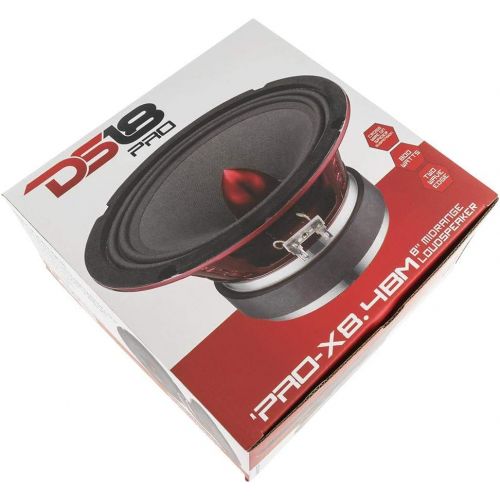  [아마존베스트]DS18 PRO-X8.4BM Loudspeaker - 8, Midrange, Red Aluminum Bullet, 550W Max, 275W RMS, 4 Ohms - Premium Quality Audio Door Speakers for Car or Truck Stereo Sound System (1 Speaker)