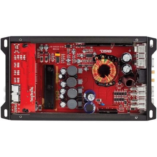 DS18 CANDY-X4B Amplifier in Black - Class D, 4 Channels, 1600 Watts Max, Digital, 2/4 Ohm - Dont Sacrifice Space for Power - Compact Mini Ampflier for Speakers in Car Audio System