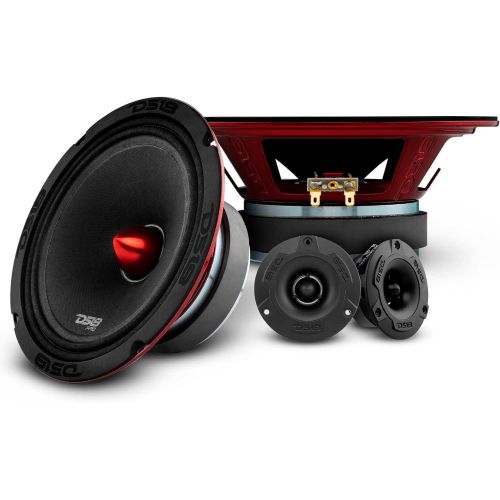  DS18 PRO-X6.4BMPK Mid and High Complete Package - Includes 2X Midrange Loudspeaker 6.5 and 2X Aluminum Super Bullet Tweeter 1 Built in Crossover - Door Speakers for Car or Truck St