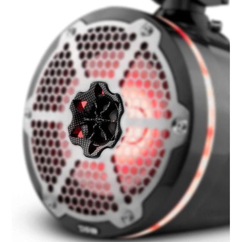  DS18 Hydro CF-X8TP 8 Marine Towers with Integrated RGB LED Lights - High Performance, Marine Grade IP65 Rated, UV Stable, 375 W Max 125 W RMS 4 Ohms (Pair)