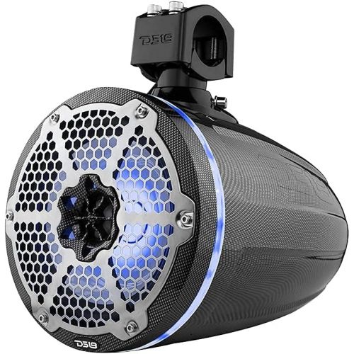  DS18 Hydro CF-X8TP 8 Marine Towers with Integrated RGB LED Lights - High Performance, Marine Grade IP65 Rated, UV Stable, 375 W Max 125 W RMS 4 Ohms (Pair)