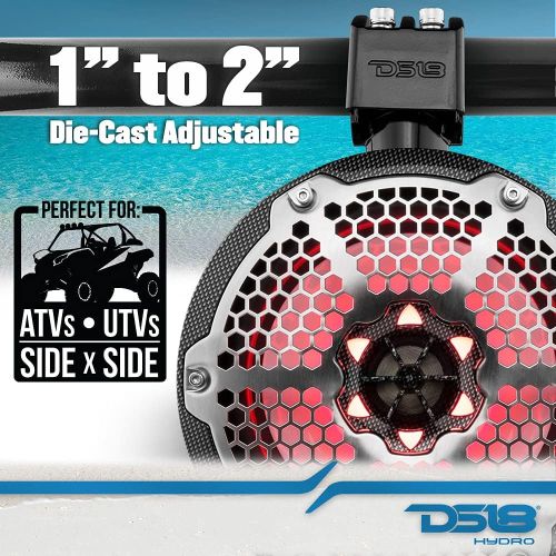  DS18 Hydro CF-X8TP 8 Marine Towers with Integrated RGB LED Lights - High Performance, Marine Grade IP65 Rated, UV Stable, 375 W Max 125 W RMS 4 Ohms (Pair)