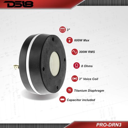  DS18 PRO-DRNEO 3-Inch Neodymium Magnet High Temperature Kapton 2-Layer Voice Coil Tweeter Driver, Set of 1