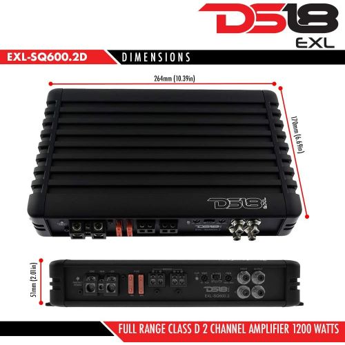  DS18 EXL-SQ600.4 High Efficiency Compact 600 Watts 4 Channel Luxury Multichannel Class D Full Range Sound Quality Amplifier