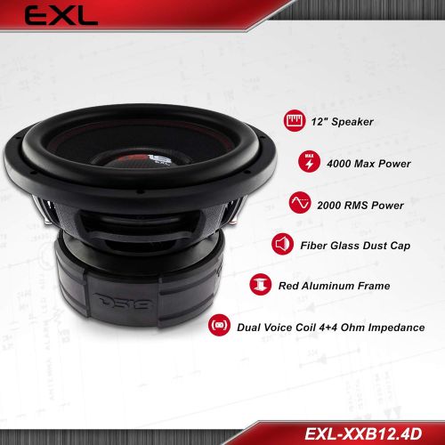  DS18 EXL-XXB12.4D Extremely Loud 12-Inch 4000 Watts Competition Subwoofer with Dual 4-Ohms Voice Coil