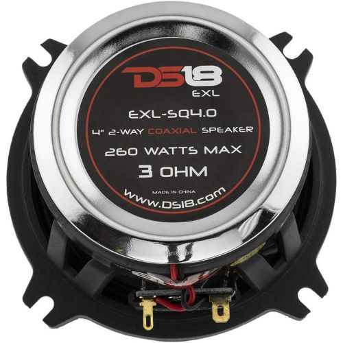  DS18 EXL- SQ6.5 6.5 inch, 3-Ohm, 2-Way High Sound Quality Coaxial Car Speakers - 400 Watts Max, Superior Bass Response Full Range Sound - set of 2