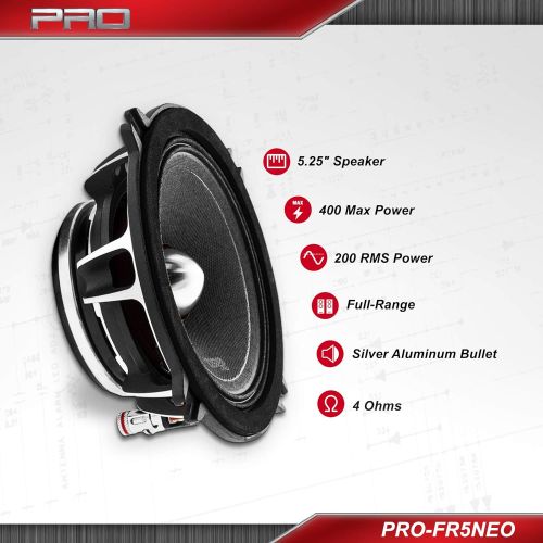  DS18 PRO-FR6NEO 250W RMS 500W Max Full Range Neodymium Magnet Midrange 4-Ohm Speaker, 6.5