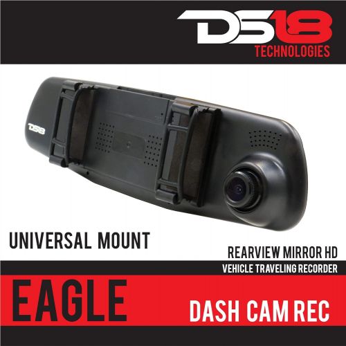  DS18 EAGLE Rearview Mirror with 4.3 HD LCD Display & Built-In 1080P Dash Cam Recorder & Reverse Camera