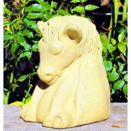 /DSGardenShop MEDIUM MEDITATING HORSE Solid Stone Garden Buddha Animal Sculpture. Perfect Artwork for Home Office Outdoor Patio Gift