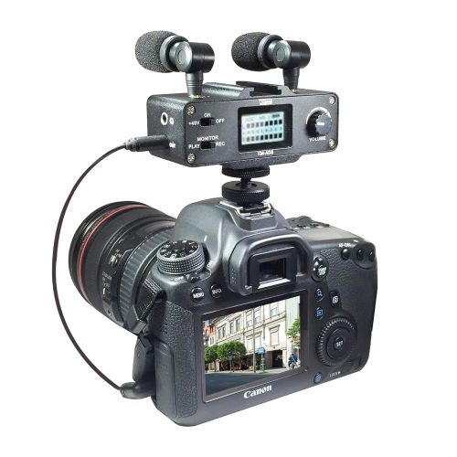  Synergy Digital Sony FDR-X1000V Camcorder External Microphone Vidpro XM-AD5 Mini Pre-Amp Smart Mixer with Dual Condenser Microphones for DSLR’s, Video Cameras and Phones, with SDC-26 Case