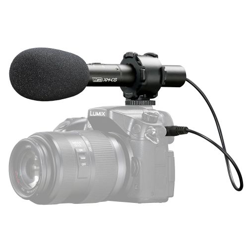  Synergy Digital JVC CU-VH1S Camcorder External Microphone Vidpro XM-CS Condenser Stereo XY Microphone Kit for DSLR’s, Video camcorders and Audio recorders - with a Pack of 4 AA NiMH Rechargable Ba