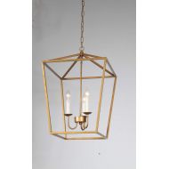 DST Dst Bronze Finish Three Light Pendant Lantern Light Fixture or Chandelier Ceiling Light for Hall,Foyer, Kitchen Island, Dining Room Length 43cm/16.93 Width 43cm/16.93 Height 63.5cm