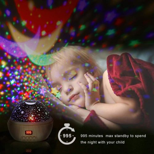  DSTANA Night Light Star Moon Projection Lamp,Star Light Projector 360 Degree Rotating with Timer Auto Shut-Off...
