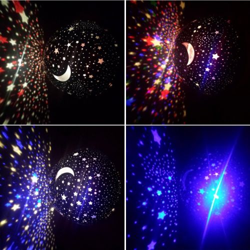  DSTANA Night Light Star Moon Projection Lamp,Star Light Projector 360 Degree Rotating with Timer Auto Shut-Off...