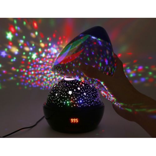  DSTANA Night Light Star Moon Projection Lamp,Star Light Projector 360 Degree Rotating with Timer Auto Shut-Off...