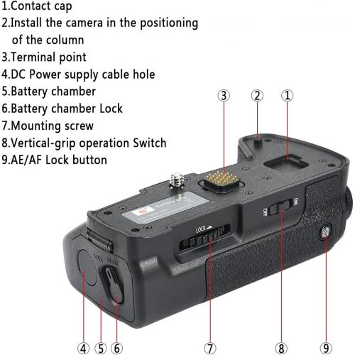  DSTE Replacement for Pro DMW-BGG1 Vertical Battery Grip + 2X DMW-BLC12 Battery Compatible Panasonic Lumix DMC-G80 DMC-G85 G80 G85 Digital Camera as DMW-BLC12