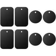 [아마존베스트]DSTELIN Universal Metal Plate 8 Pack for Magnetic Phone Car Mount Holder Cradle with Adhesive (Compatible with Magnetic Mounts) - 4 Rectangle and 4 Round, Black