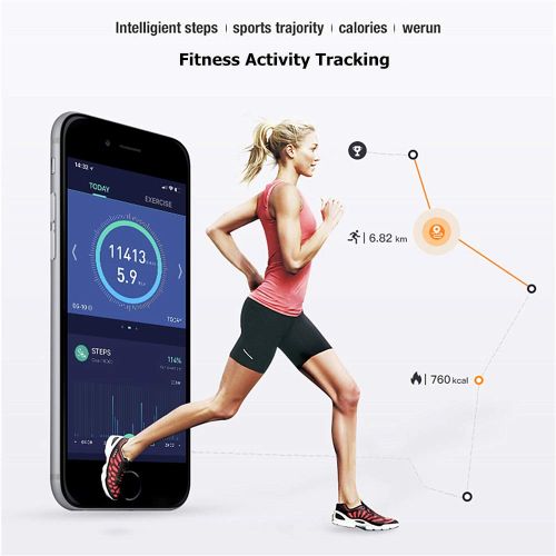  DSmart 2019 version H4 Fitness Health 2in1 Smart Watch for Men Women Smartwatch with All-day Heart Rate Monitor Activity Tracker Sports Stesp Calories Counter Running Wristband for Androi