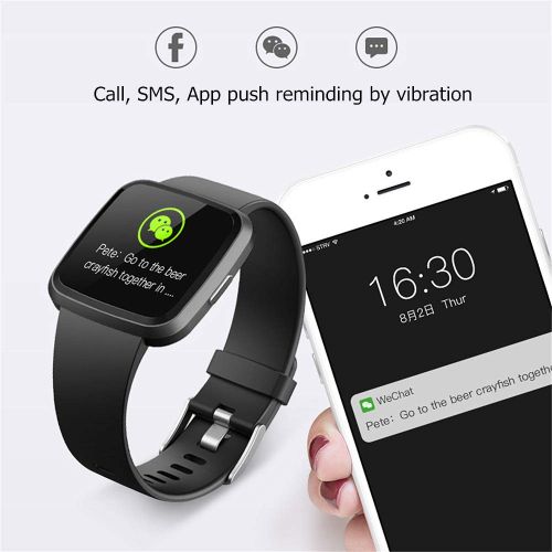  DSmart 2019 version H4 Fitness Health 2in1 Smart Watch for Men Women Smartwatch with All-day Heart Rate Monitor Activity Tracker Sports Stesp Calories Counter Running Wristband for Androi