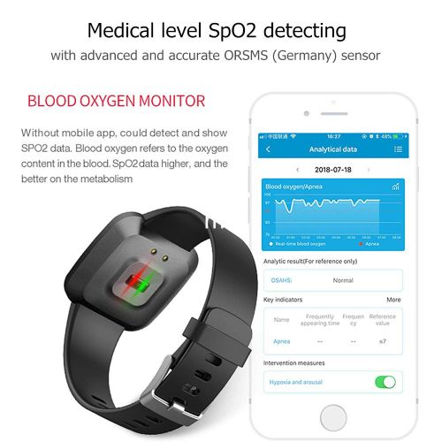  DSmart H4+ Sports& Health 2in1 Smart Watch with Professional Heart Rate Monitor / Medical Level SpO2 Detecting / Activity Tracker Steps Counter/ Colorful Touch Screen IP67 Waterproof Comp