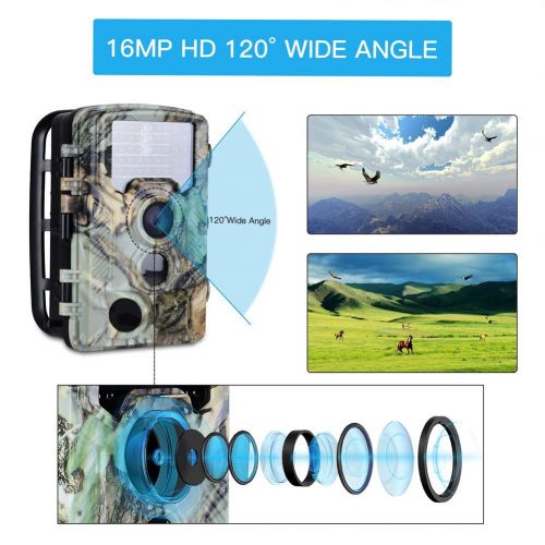  DSstyles 2.4 Inch 16MP 1080P PIR Sensor Wildlife Hunting Camera IP56 Waterproof 0.2s Trigger Time Action Camera