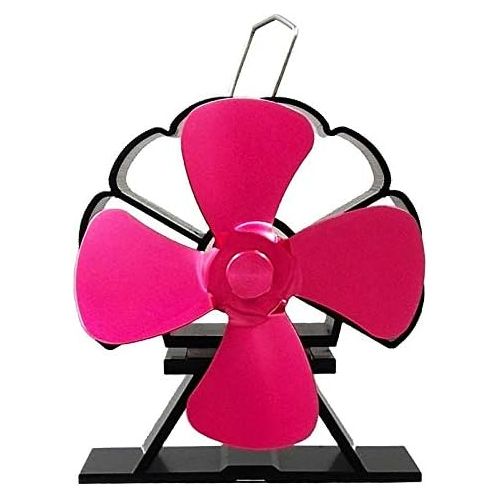  DUANCUICUIZ 4 Blade Stove Fan Quiet Heat Powered Wood/Log Burner Fan Eco Friendly Heat Circulation for Fireplaces Fireplace Fan (Color : Rose red)