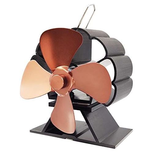  DUANCUICUIZ 4 Blade Stove Fan Quiet Heat Powered Wood/Log Burner Fan Eco Friendly Heat Circulation for Fireplaces Fireplace Fan (Color : Rose red)