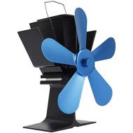 DUANCUICUIZ 5 Blades Fireplace Fan Upgraded Heat Powered Stove Fan Log Wood Burner Quiet Fireplace Fan Efficient Heat Distribution Fireplace Fan (Color : 5Blades Blue)