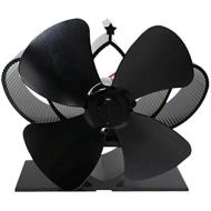 DUANCUICUIZ Black Fireplace 4 Blade Thermal Heat Powered Pellet Stove Fan Oven Wood Burner Eco Fan Tools for Decorative Accessories Portal Fireplace Fan (Color : Black)