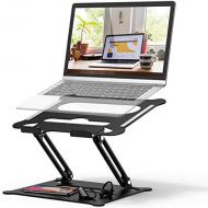 [아마존베스트]Adjustable Laptop Stand, FYSMY Ergonomic Portable Computer Stand with Heat-Vent to Elevate Laptop, 13 Lbs Heavy Duty Laptop Holder Compatible with MacBook, Air, Pro All Laptops (Bl