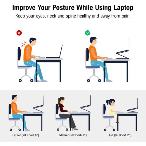  [아마존베스트]Adjustable Laptop Stand, FYSMY Ergonomic Portable Computer Stand with Heat-Vent to Elevate Laptop, 13 Lbs Heavy Duty Laptop Holder Compatible with MacBook, Air, Pro All Laptops (Bl