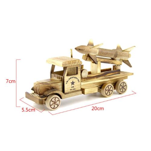  DUDU Wooden Car Carrying an Airplane Model, Placed in A Childrens Bedroom, On A Desk Shelf