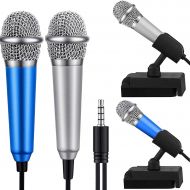 DUDU LYT Mini Microphone, Mini Karaoke Vocal and Recording Microphone Portable for iPhone ipad Laptop Android-Tiny Microphone Ideal for Kids (Blue and Silver)