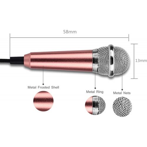  DUDU LYT Mini Microphone,Singing Mic Equipment,Beautiful Vocal Quality,Mini Type Space Saving,Metal Frothing Process,3.5mm Audio Connector,Suitable for Laptop, iPhone, Android Phone (Golden