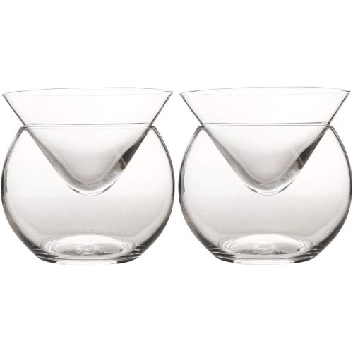  [아마존베스트]DUEBEL Glass Caviar Chiller Server Set 2pcs  Universal Martini, Wine, Liquor Cocktail Chiller Cup