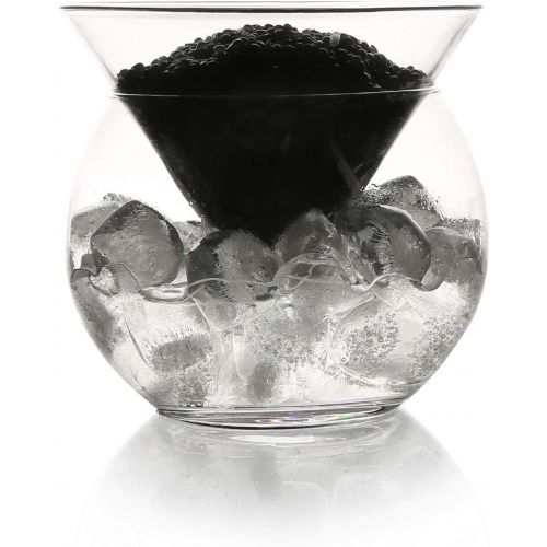  [아마존베스트]DUEBEL Glass Caviar Chiller Server Set 2pcs  Universal Martini, Wine, Liquor Cocktail Chiller Cup