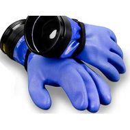 DUI Zip Gloves Heavy Duty Dry Suit Gloves w/Wrist Dam and Liners