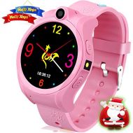 DUIWOIM Smart Watch for Kids, GPS Tracker Kids Smart Watch for Girls Boys with SOS Camera Alarm Clock Game 1.44 inch Touch Screen Sport Fitness Tracker Smart Watches (Pink)
