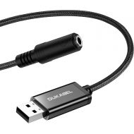 [아마존베스트]DuKabel ProSeries USB to 3.5mm Jack Audio Adapter, TRRS 4-Pole Mic-Supported USB to Headphone AUX Adapter Built-in Chip External Stereo Sound Card for PS4 PC and More [Metal Housin